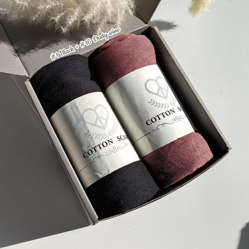 WJA168 Natural Wrinkle Rayon Scarf Solid Color Neck Scarf Cotton Linen Shawl - MinYang Fashion Apparel Accessory Manufacturer