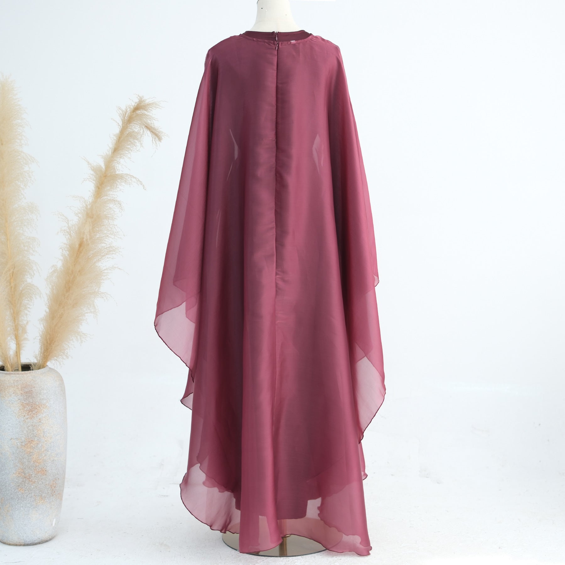 LR943+LR944  Plain elegant dress + inner + hijab set