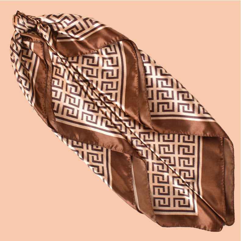 D546 90*90cm Printed Satin Square Scarf - MOQ:3