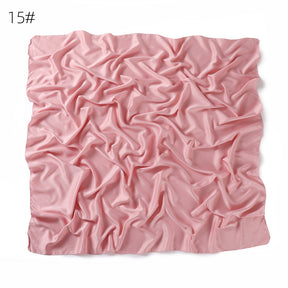 YZ104  110cm cross-border new large size breathable soft matte imitation silk color Ding pure color square scarf scarf