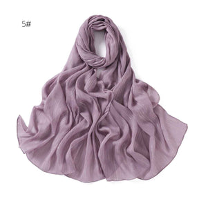 YZ175  Plain Lurex Chiffon Hijab with Fine Pleats