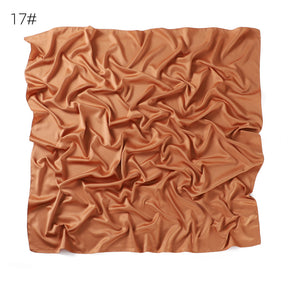 YZ190   90cm matte color ding imitation silk satin solid color square scarf shawl scarf dual purpose scarf scarf woman