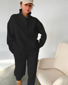 M6825  Spring Autumn Fashion Button Stand Collar Abaya 2-Piece Set