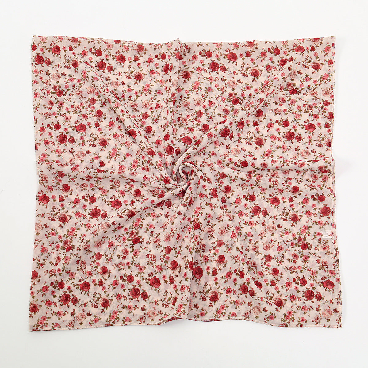 YW361  145*145cm small floral printed chiffon square scarf