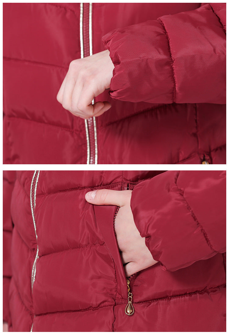 YAXF-8809  Women's Mid-Length Slim Winter Cotton-Padded Puffer Jacket