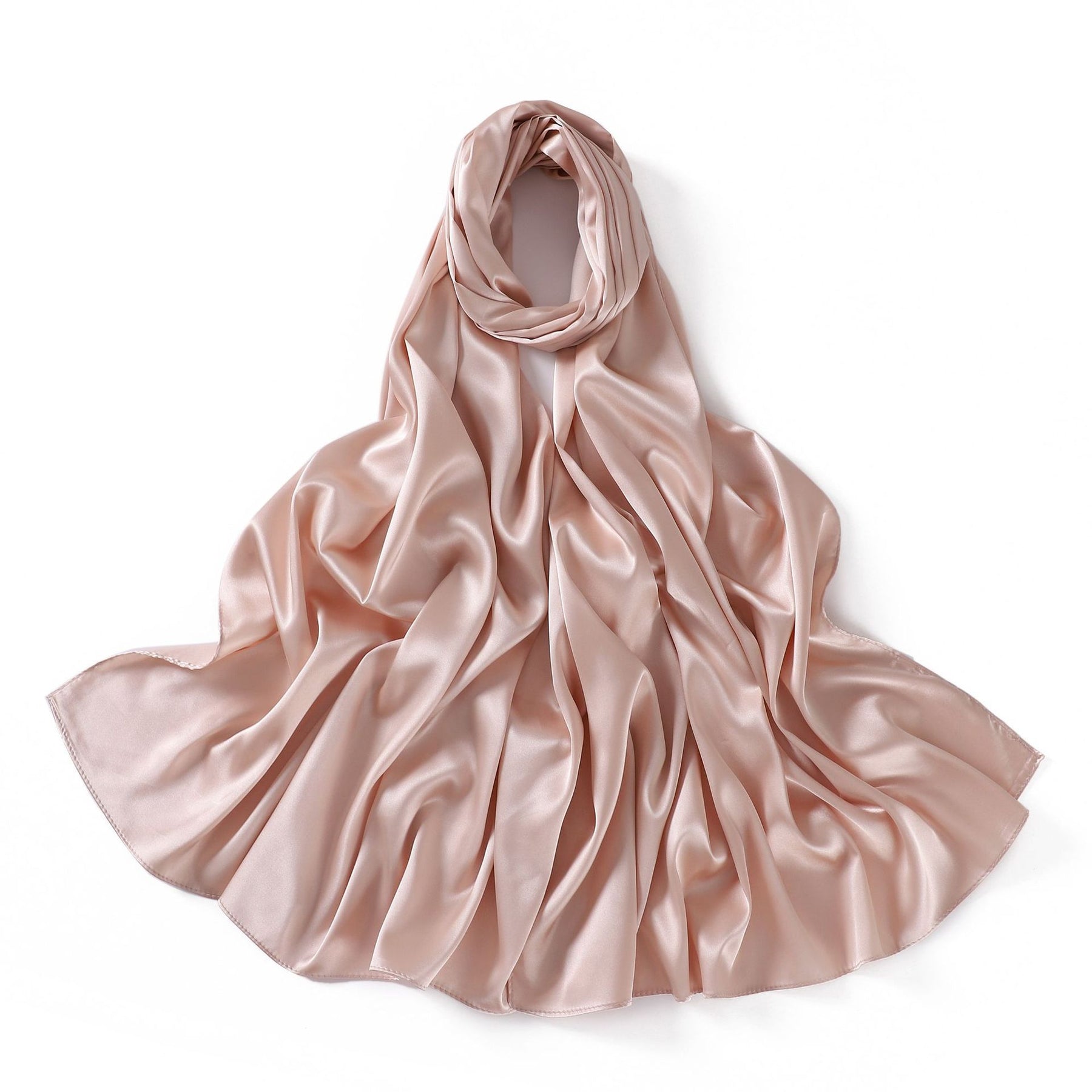 A37  Color Ding imitation silk light satin long scarf solid color scarf shawl scarf multi-purpose silk scarf