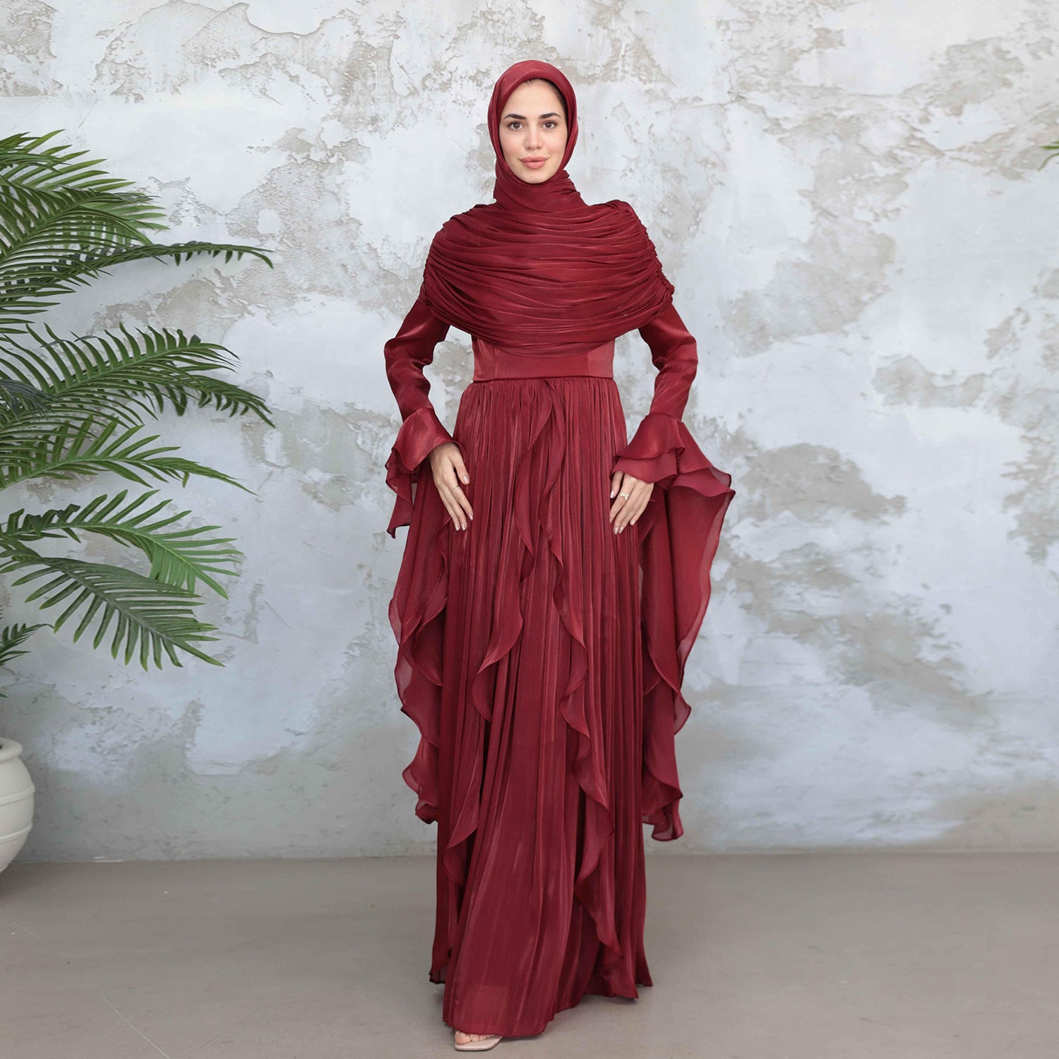 LR1169  Double-layer waist dress – no hijab