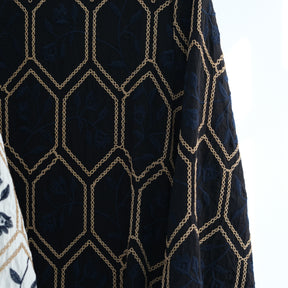 LR1095  Women's Plus Size Long Sleeve Full Embroidery Dress