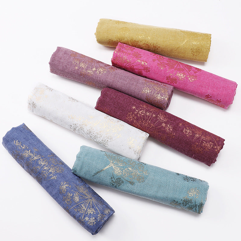 MSL189  Foil-stamped floral pattern women's hijab