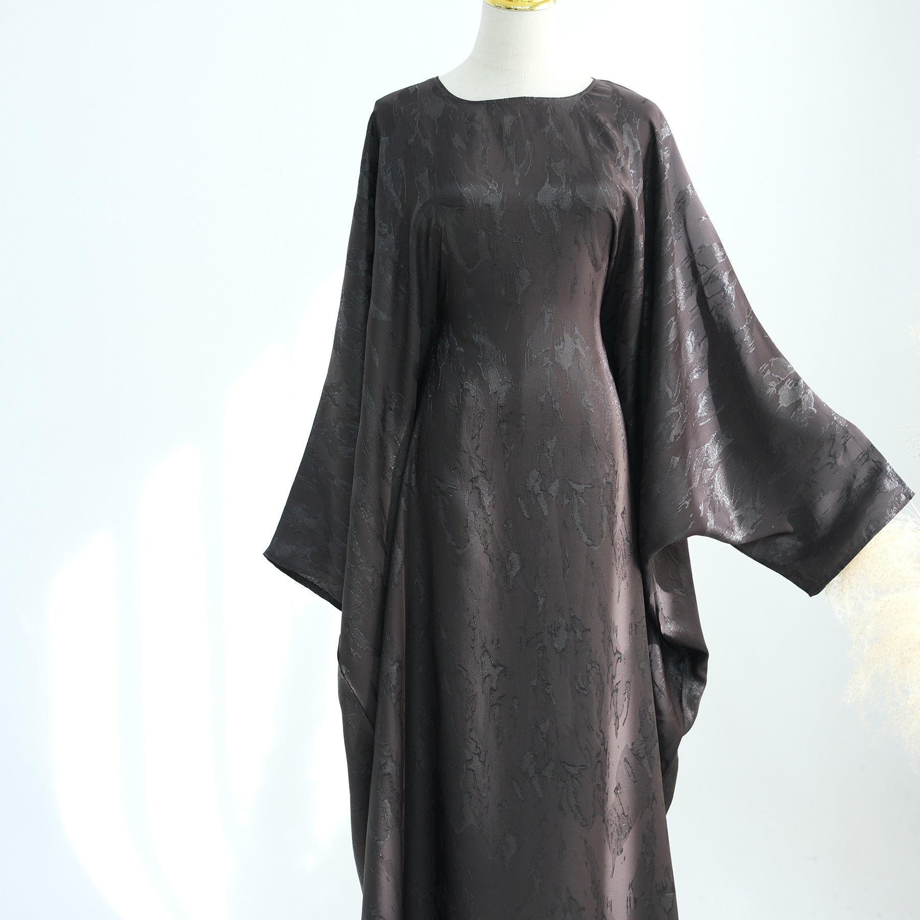 LRDB002  Fashionable printed plus size dress + hijab 2-piece set