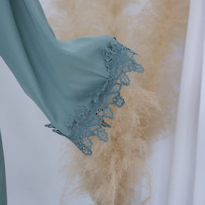 LR1184  Lace Splicing Cardigan and Inner Dress