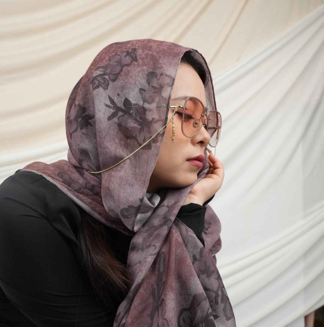 MD018  Modal polyester-cotton tie-dye single stitch Muslim hijab