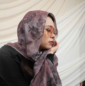 MD018  Modal polyester-cotton tie-dye single stitch Muslim hijab