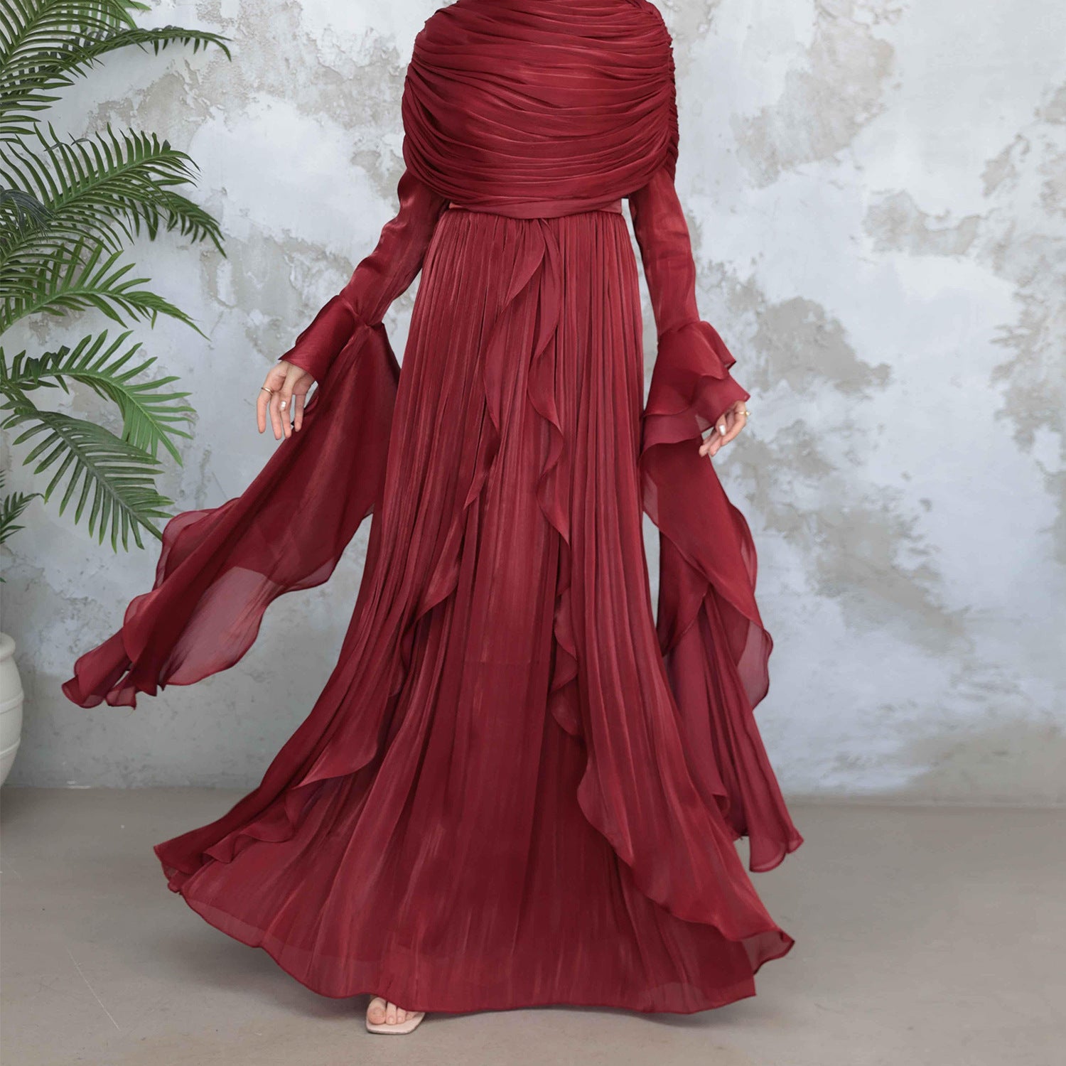 LR1169  Double-layer waist dress – no hijab