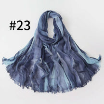 SS007 Gradient Tassel Crinkle Modal Hijab