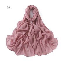 YZ175  Plain Lurex Chiffon Hijab with Fine Pleats