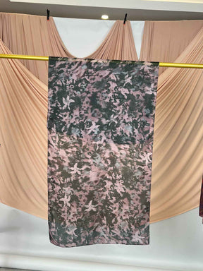 MD017  Modal Polyester Cotton Blend Floral Tie-Dye Single-Needle Hijab