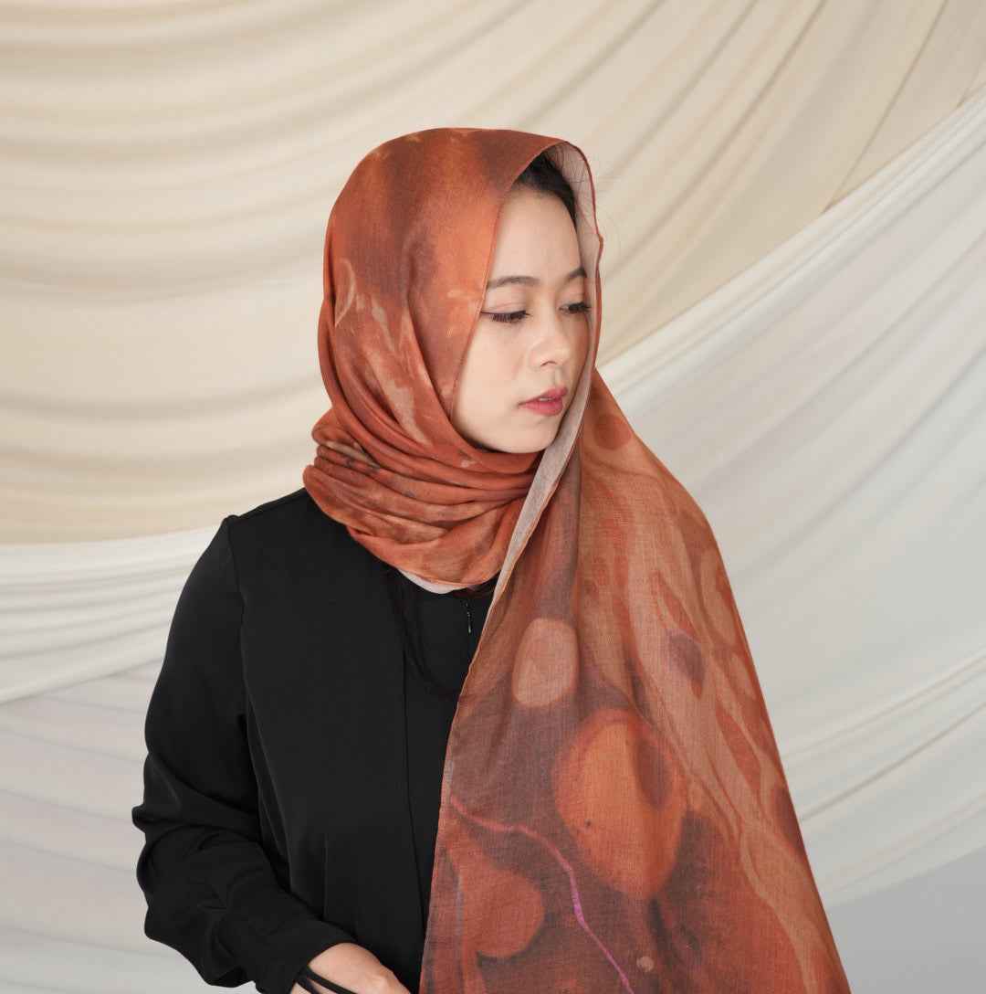 MD019  Modal polyester-cotton tie-dyed Muslim hijab