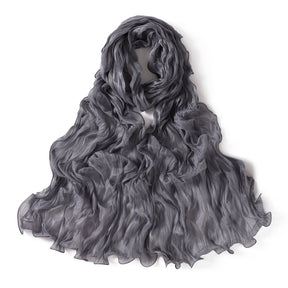 YZ327  Plain breathable glossy stretchy crinkled chiffon hijab