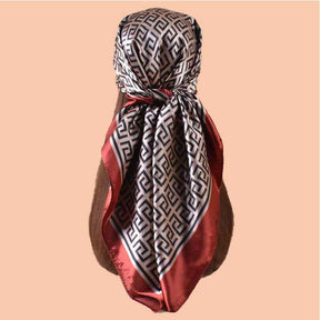 D546 90*90cm Printed Satin Square Scarf - MOQ:3