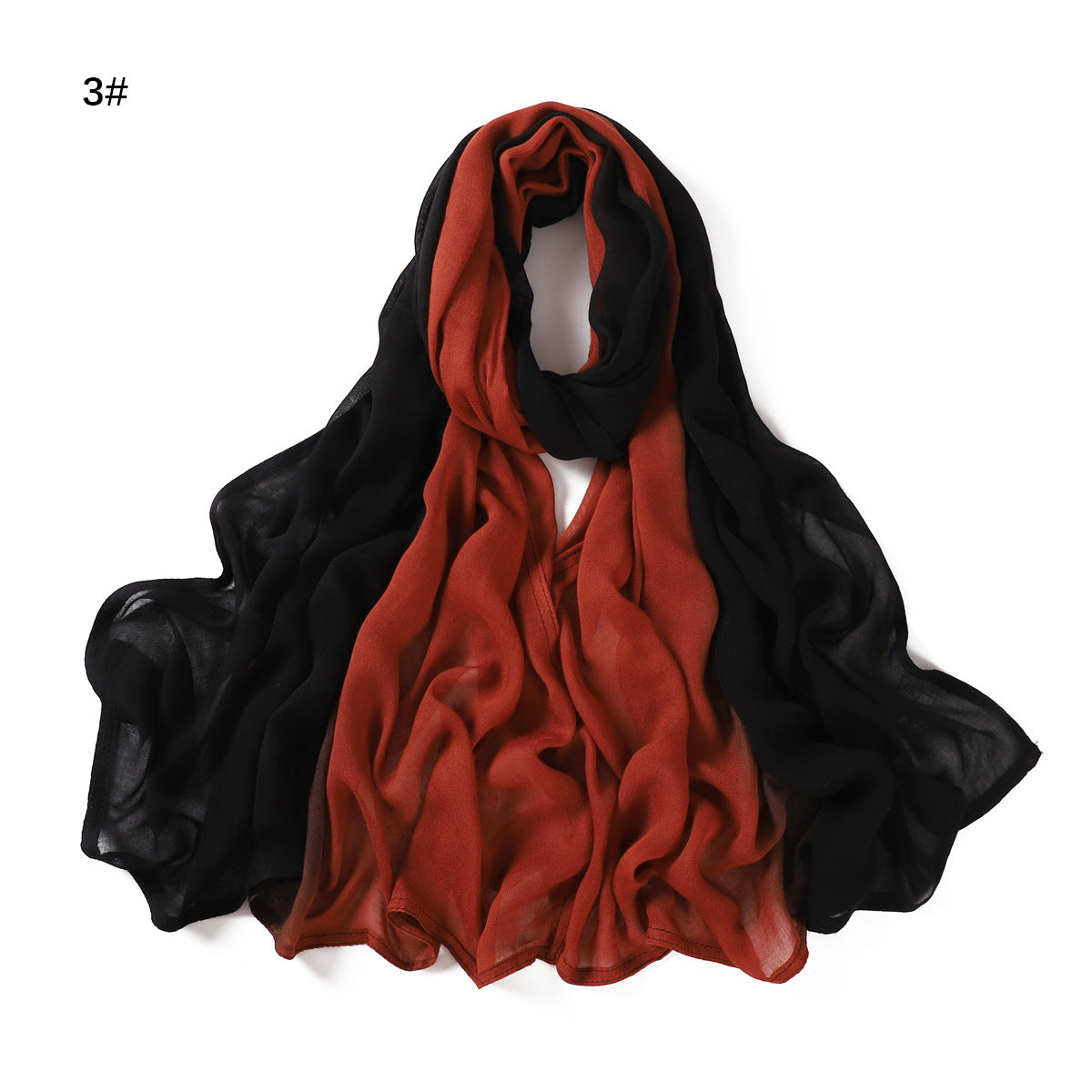 YZ233 Bufanda tipo chal de ala ancha, fina, pintada a mano y de color degradado, de modal de alta calidad