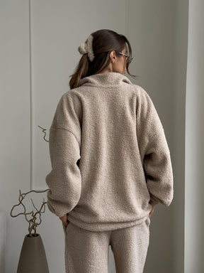 C56362  Autumn Winter New Sporty Casual Cardigan Sweatsuit Set Abaya