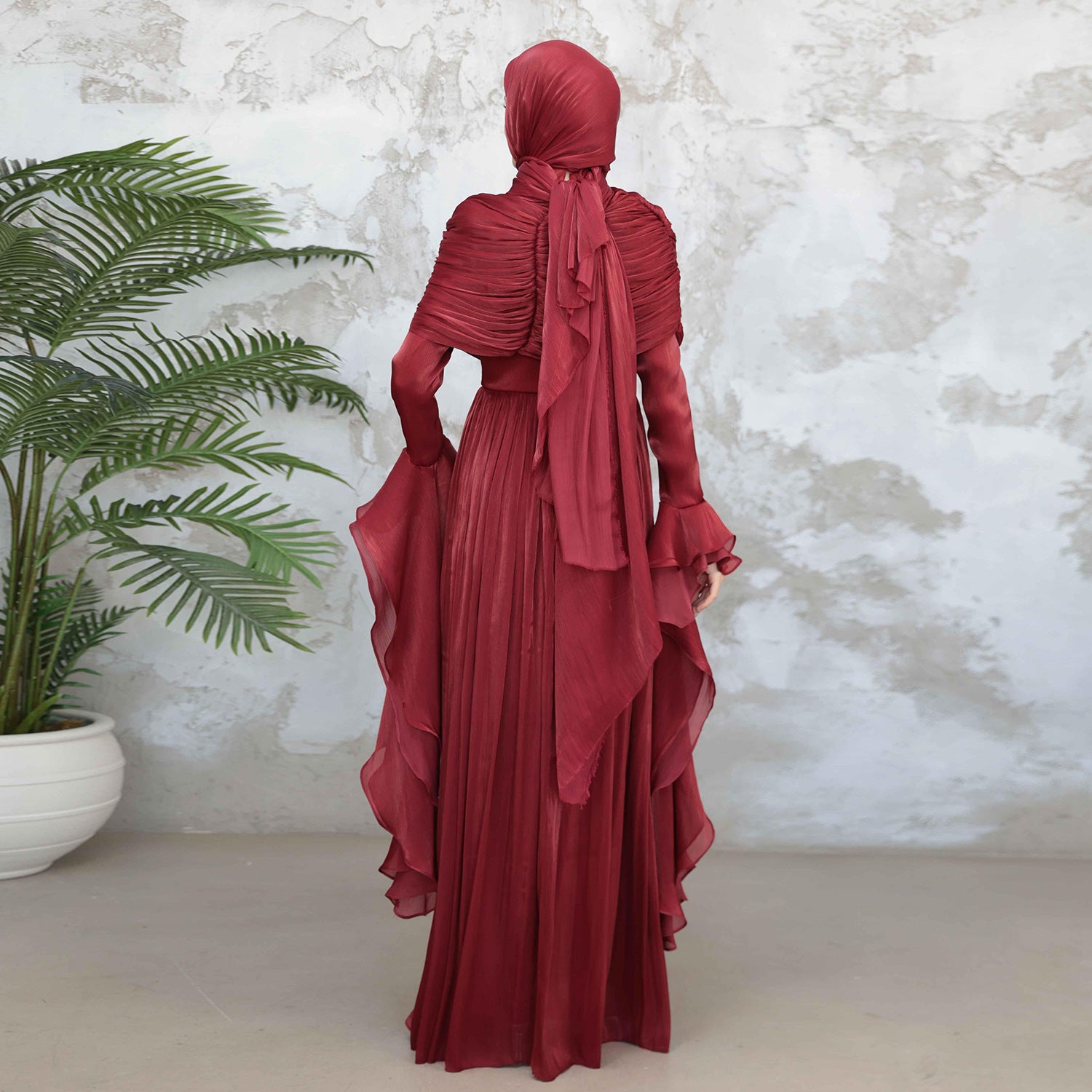 LR1169  Double-layer waist dress – no hijab