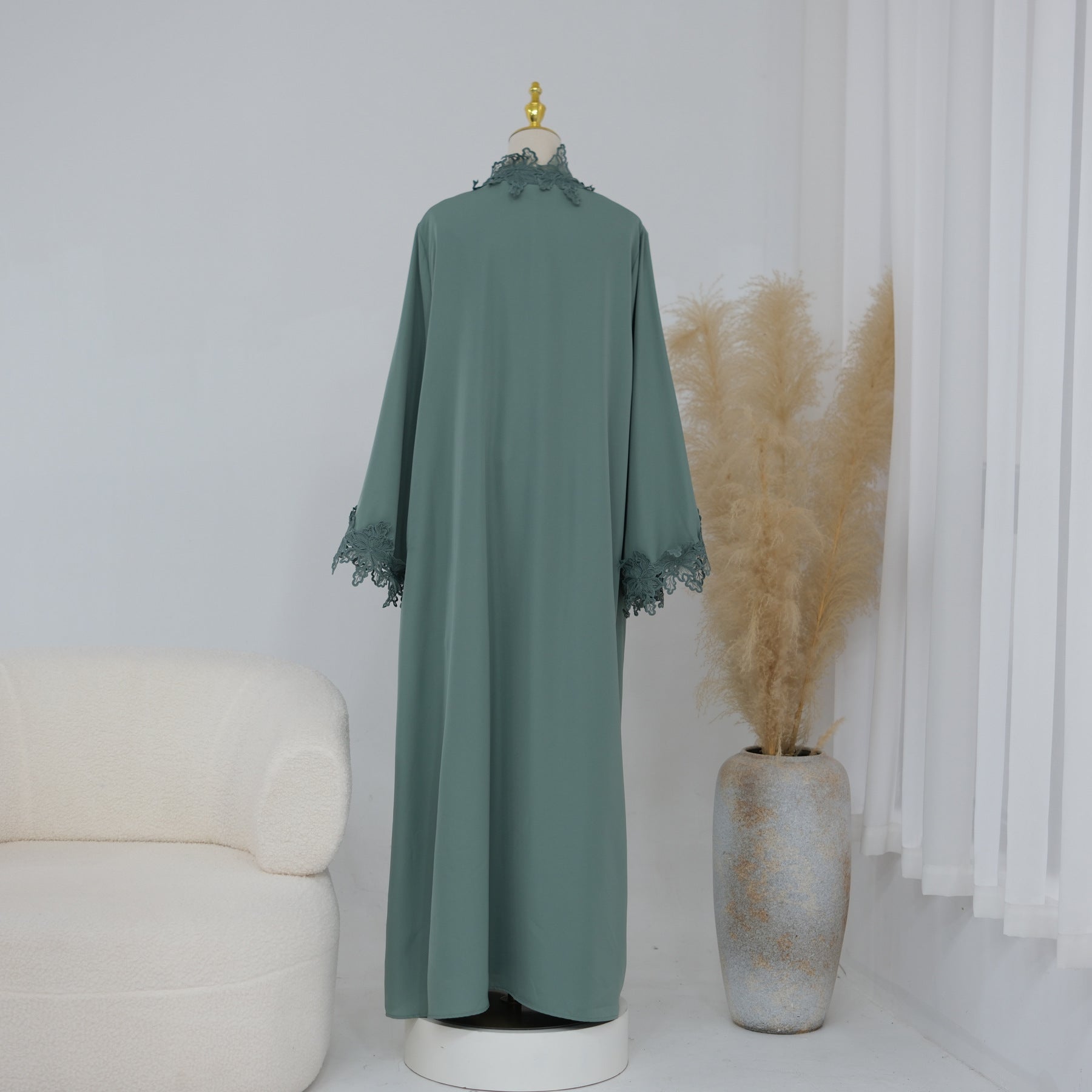 LR1184  Lace Splicing Cardigan and Inner Dress