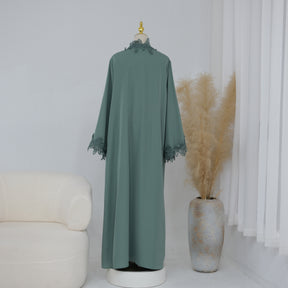 LR1184  Lace Splicing Cardigan and Inner Dress