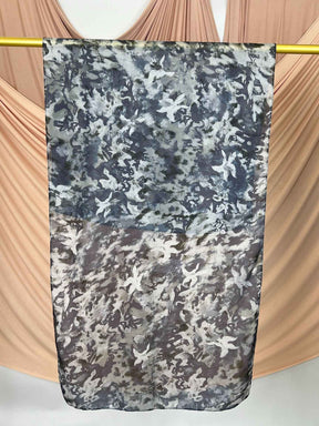 MD017  Modal Polyester Cotton Blend Floral Tie-Dye Single-Needle Hijab