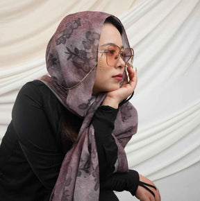 MD018  Modal polyester-cotton tie-dye single stitch Muslim hijab