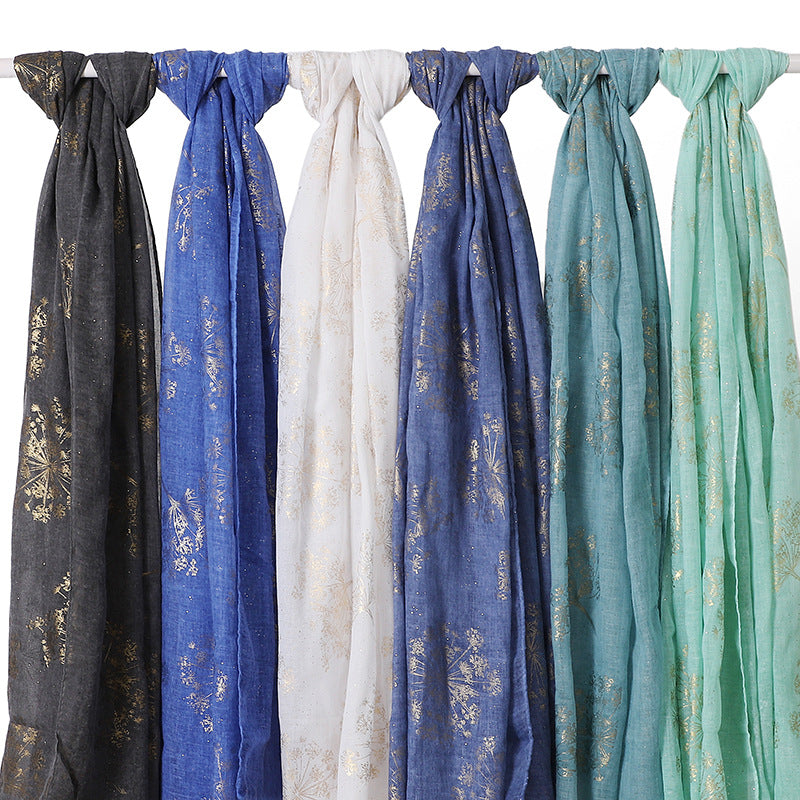 MSL189  Foil-stamped floral pattern women's hijab
