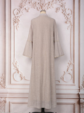 MT557  Stand Collar Sequin Beaded Embroidered Luxury Dress
