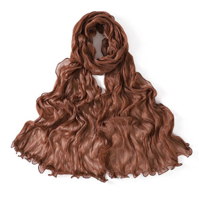 YZ327  Plain breathable glossy stretchy crinkled chiffon hijab