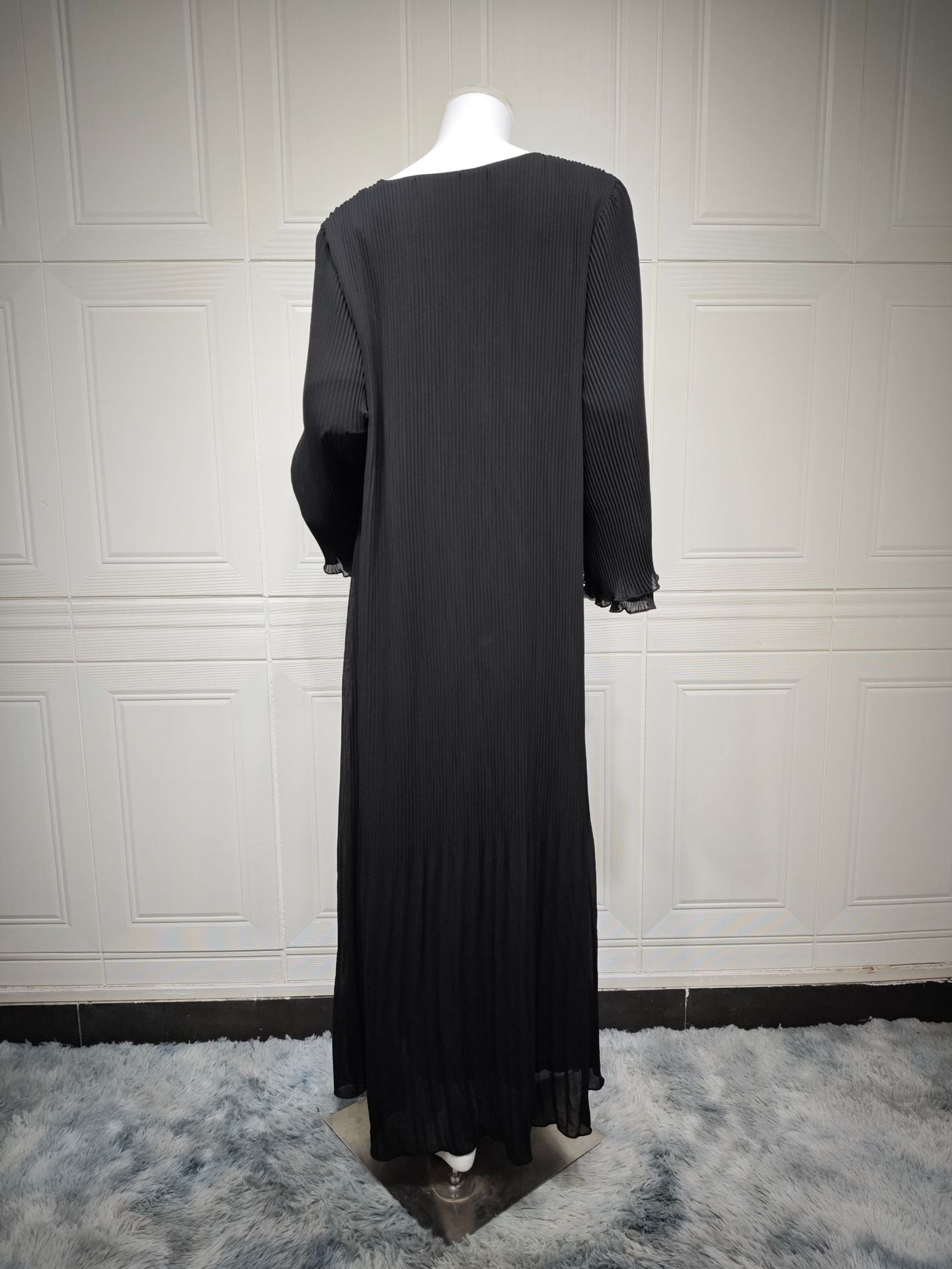 MQ155  Fashion Polyester Pleated Premium Crinkled Dress - Hijab Not Included