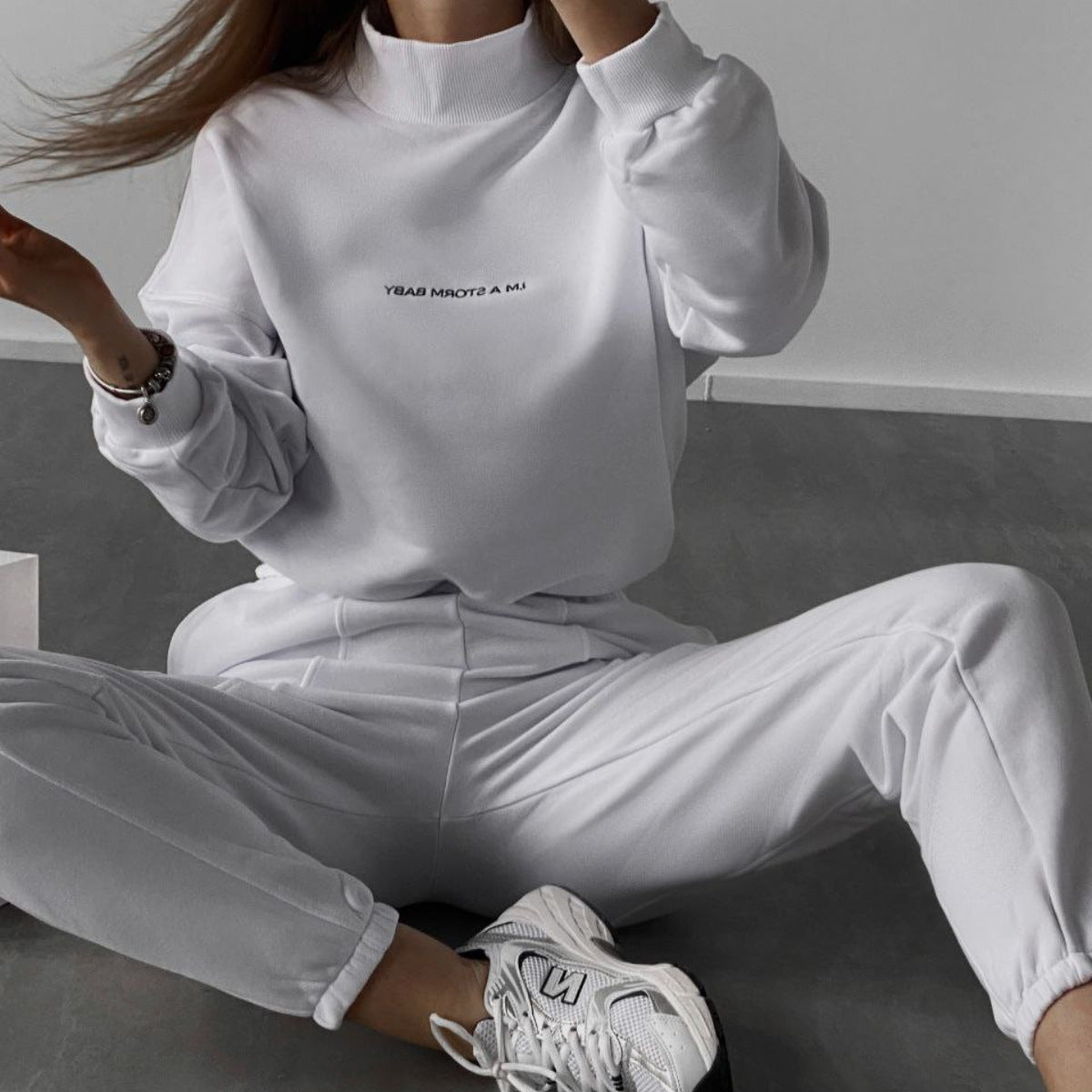 M1051  Women's New Spring Printed Sweatshirt 2-Piece Set