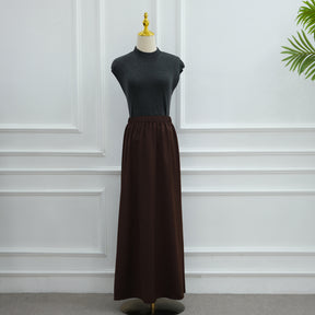 LR1180&LR1185  Back-Tie Waist-Cinched Viscose Long Sleeve Top + Skirt Set-Skirt Set - Mix & Match Set