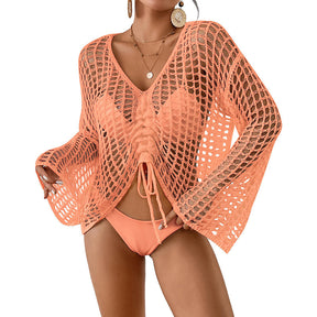 Y82534  Sexy hollow see-through blouse (MOQ:3)