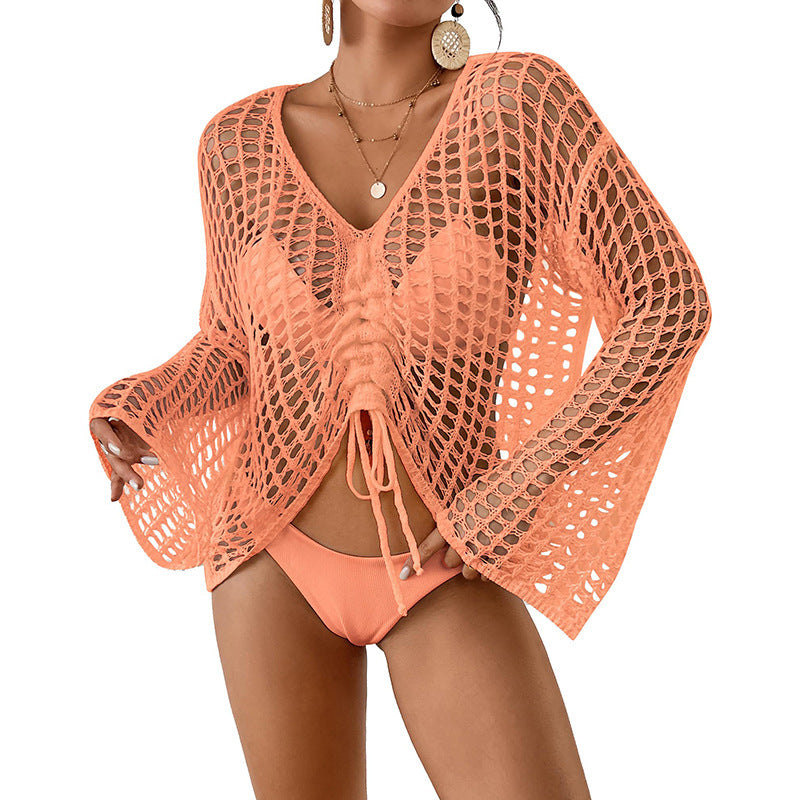 Y82534  Sexy hollow see-through blouse (MOQ:3)