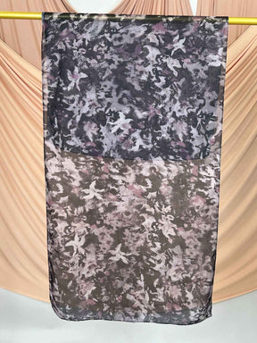 MD017  Modal Polyester Cotton Blend Floral Tie-Dye Single-Needle Hijab
