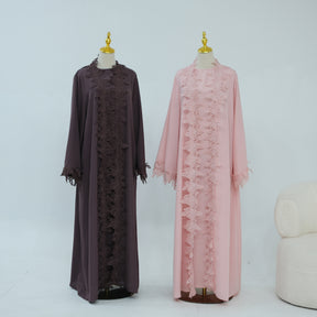 LR1184  Lace Splicing Cardigan and Inner Dress