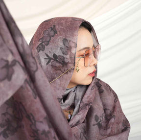 MD018  Modal polyester-cotton tie-dye single stitch Muslim hijab