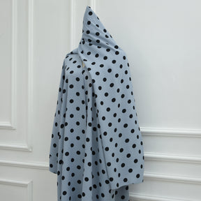 LR1119  Women's Vibrant Polka Dot Cardigan & Hijab 2-Piece Set