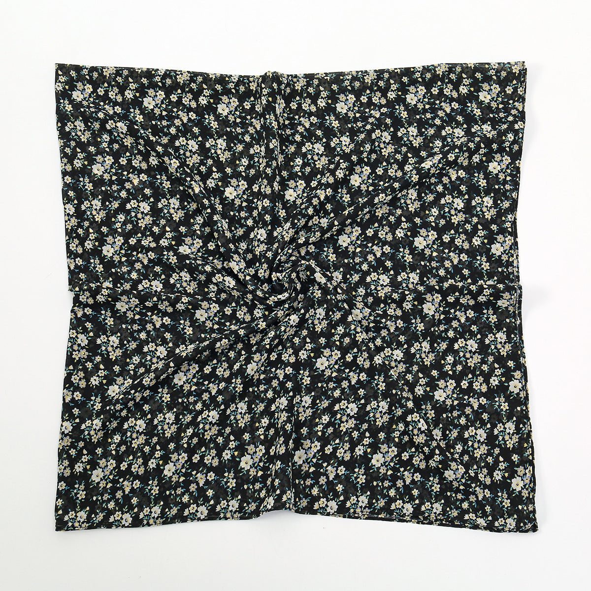 YW361  145*145cm small floral printed chiffon square scarf