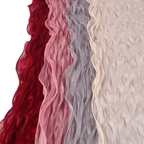 WJ090  Plain breathable bright silk bubble crepe hijab