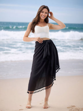 SL31  Half-length tassel shawl sun protection wrap skirt