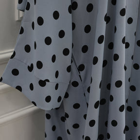 LR1119  Women's Vibrant Polka Dot Cardigan & Hijab 2-Piece Set