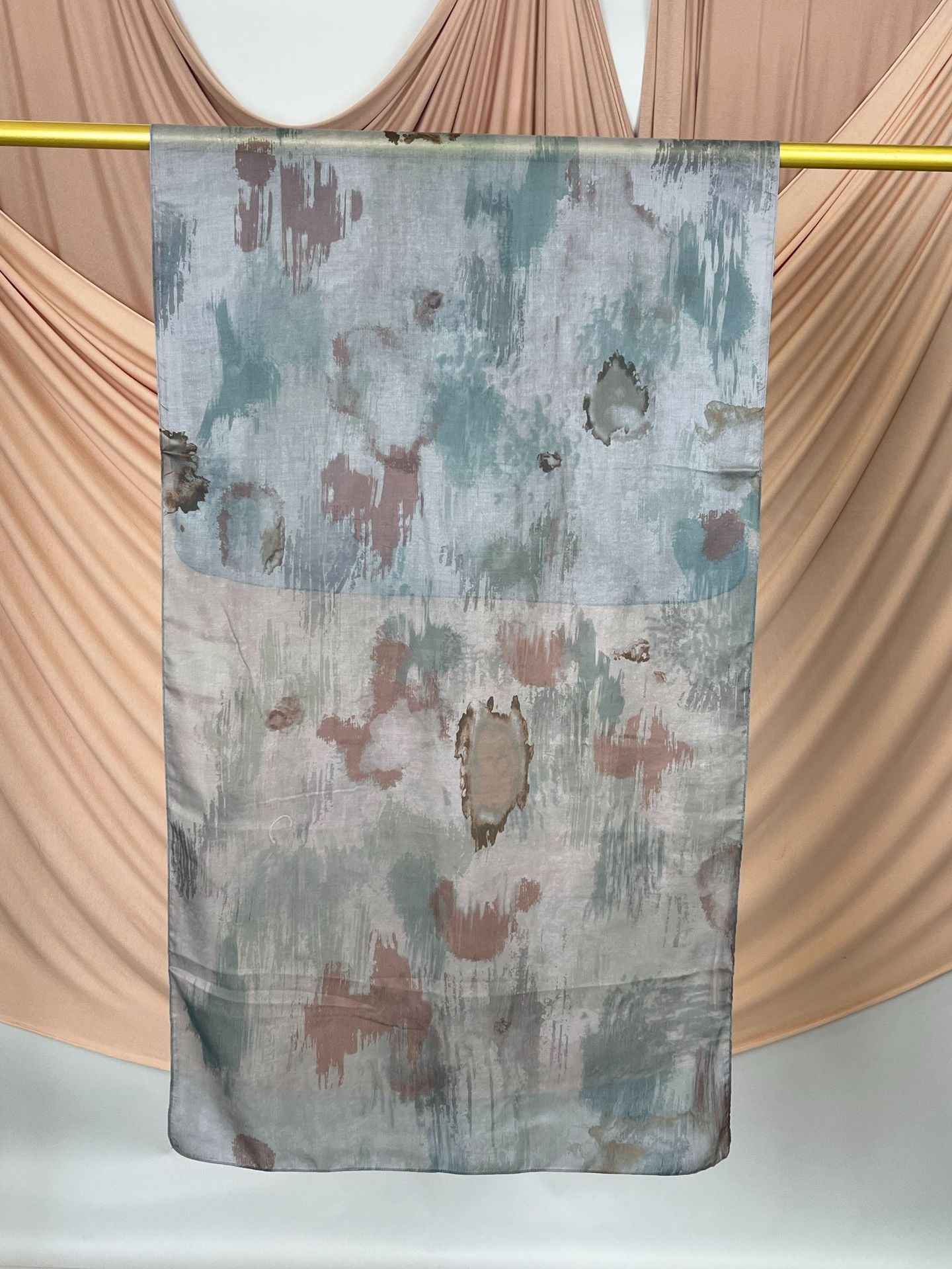 MD021  Modal polyester-cotton tie-dye single stitch Muslim hijab