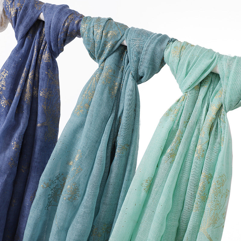MSL189  Foil-stamped floral pattern women's hijab