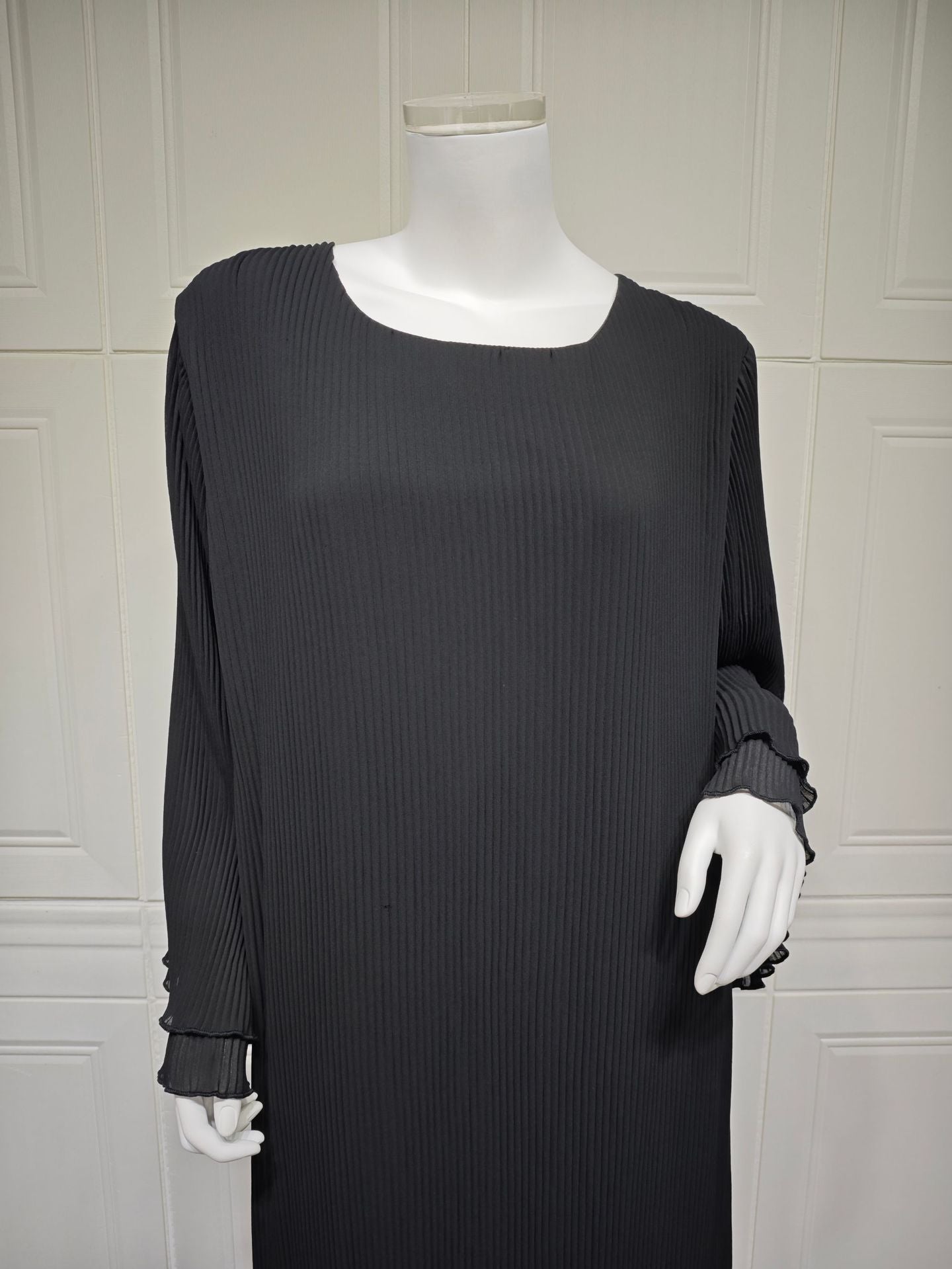 MQ155  Fashion Polyester Pleated Premium Crinkled Dress - Hijab Not Included
